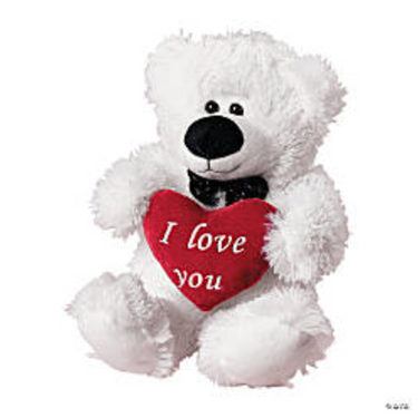 Plush Valentine Bear 15 inch holding red